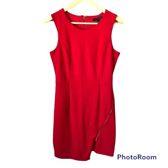 Banana Republic Sexy Red Dress Womens 4 Red Sleeveless Stretch Career Minimalist - Picture 1 of 9